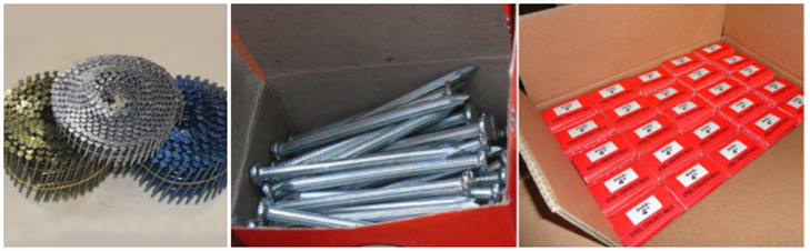 Finish Nails and Coil Nails package